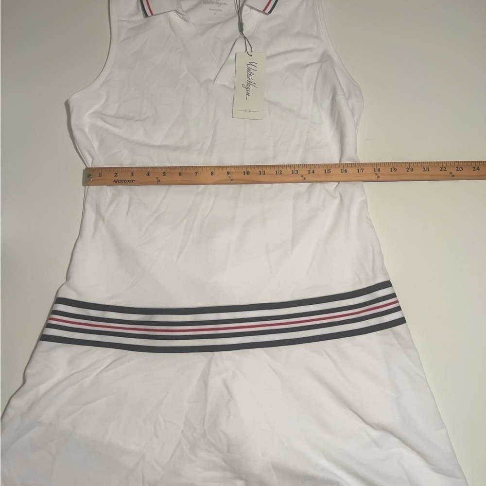 NWT Walter Hagen Women's Taped Drop Waist Golf Dress White Size L MSRP $90 (G1) - Picture 2 of 6